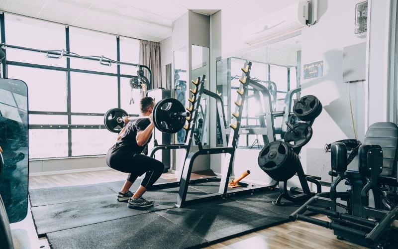 a person working out in a gym